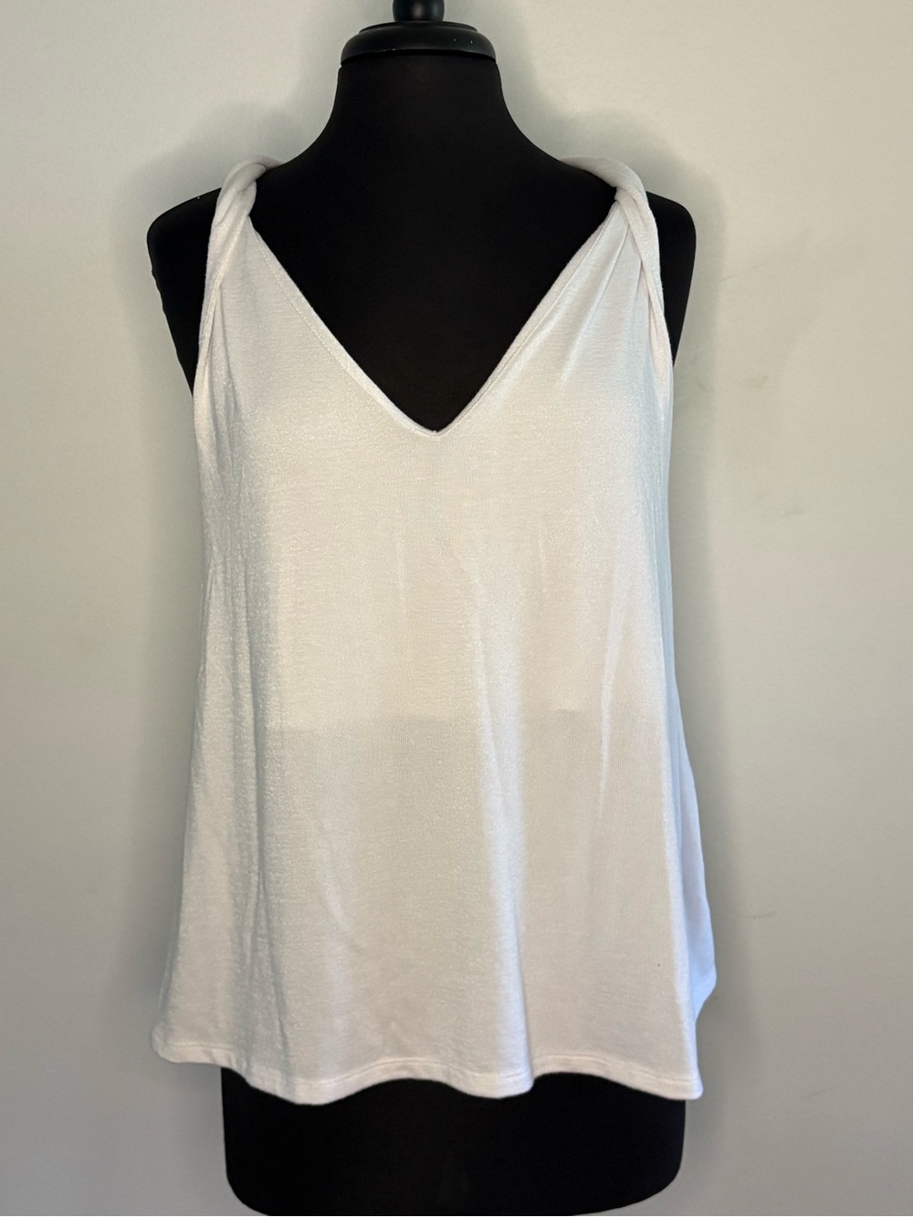 GAP White V-Neck Knot-Strap Camisole L
